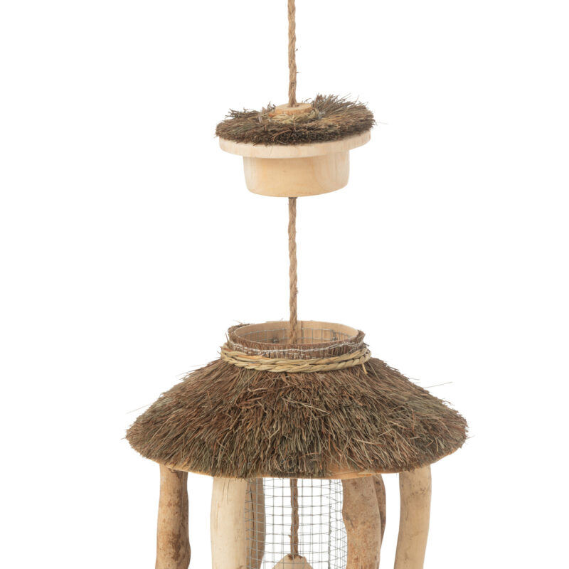 Hängendes Vogelhaus mit Futterfunktion