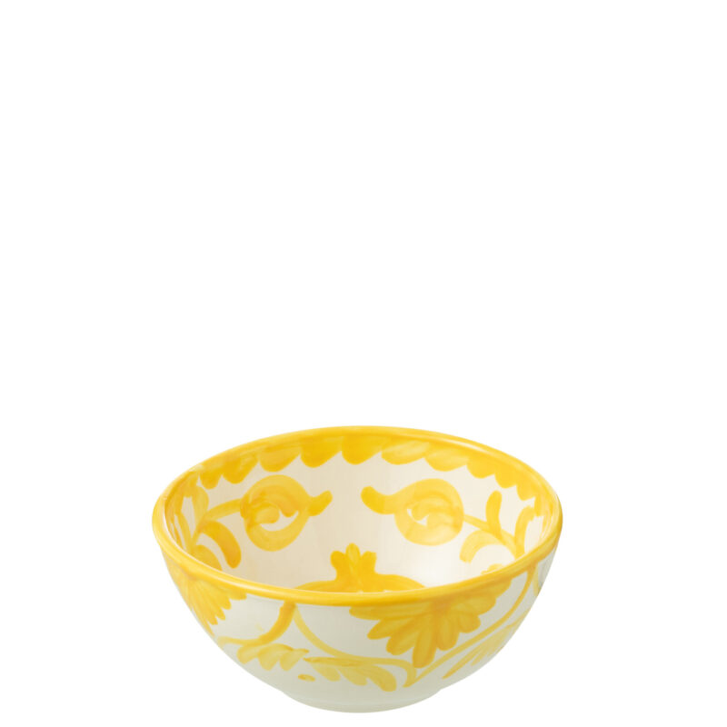 Schale Granada hoch Keramik weiß/gelb klein