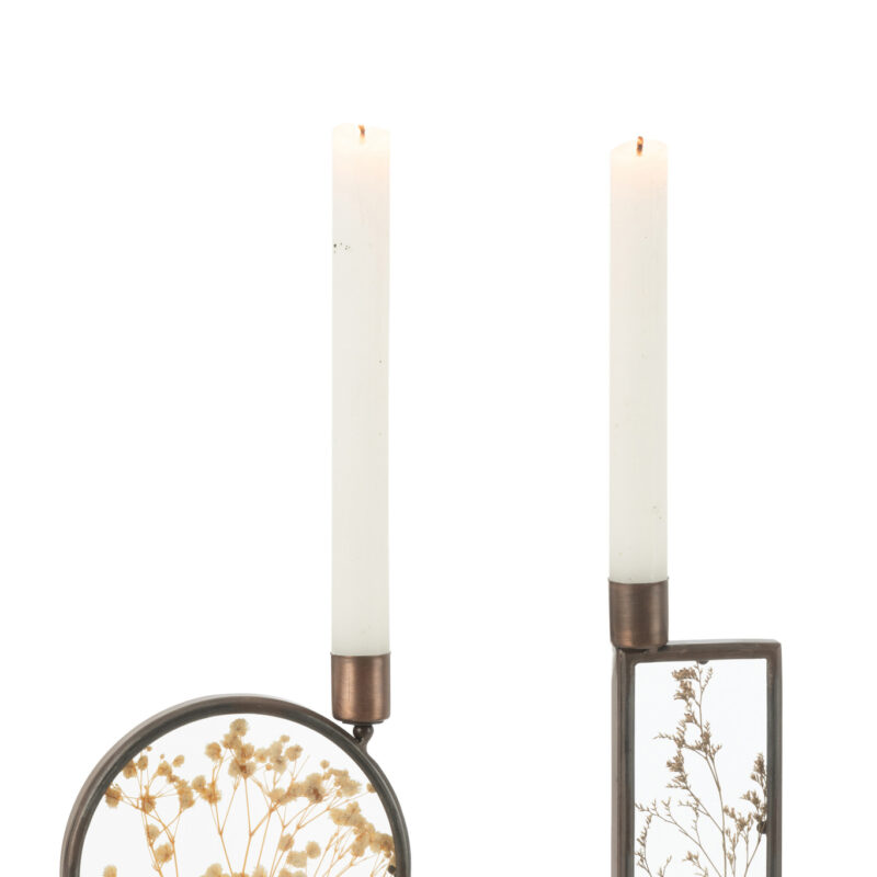 Kerzenhalter Set aus Eisen in Kupfer