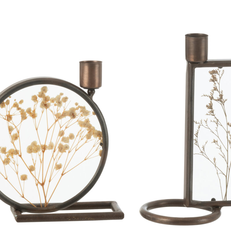 Kerzenhalter Set aus Eisen in Kupfer