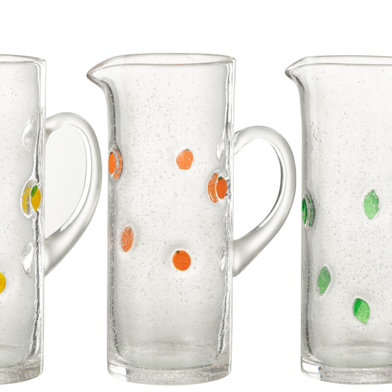 Karaffen Set Citrus aus klarem Glas im Dreiermix