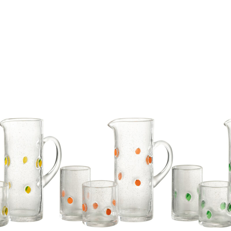 Karaffen Set Citrus aus klarem Glas im Dreiermix
