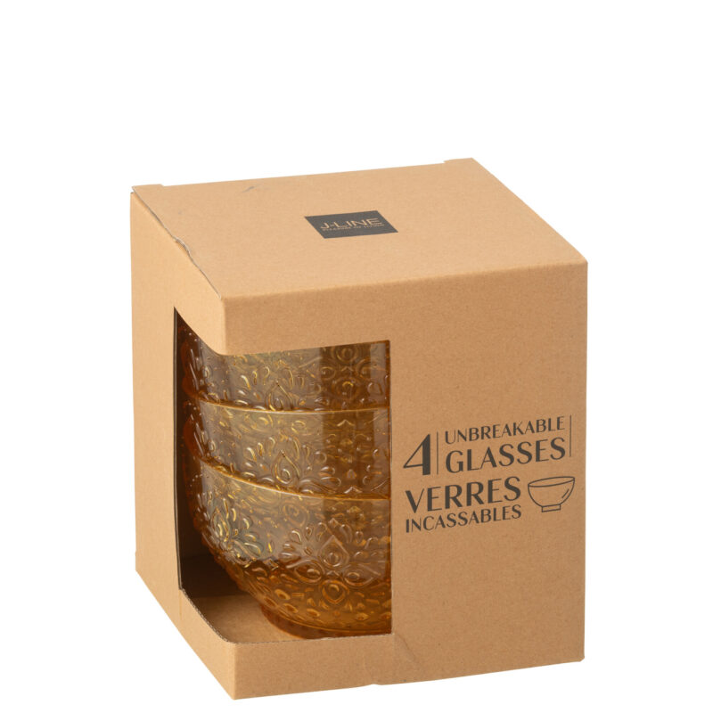 Set 4 Acrylschalen gelb