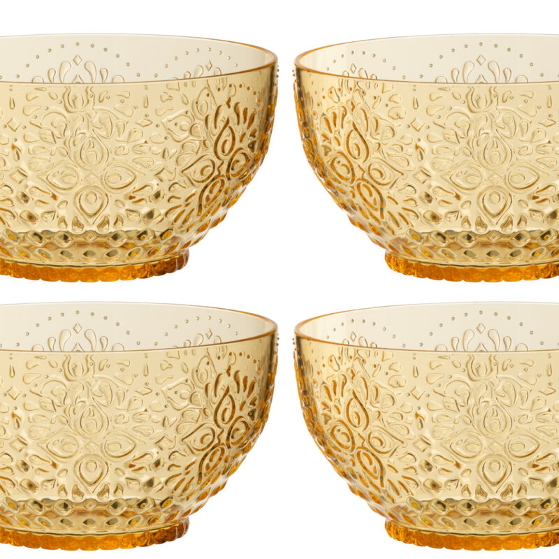 Set 4 Acrylschalen gelb