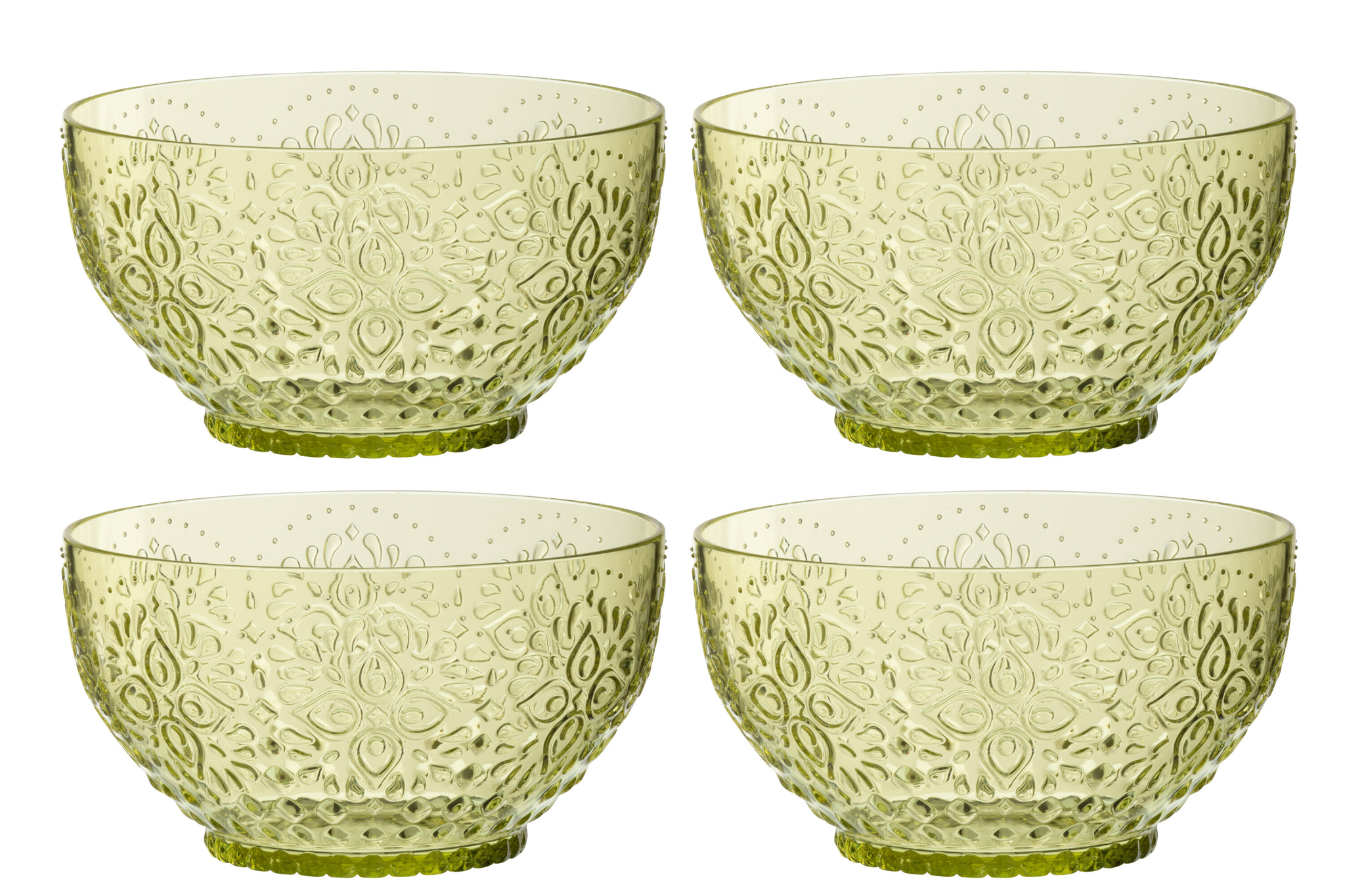 Set 4 Acrylschüsseln grün