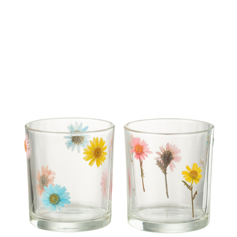 Teelichthalter Posy Glas mittel 2er Set