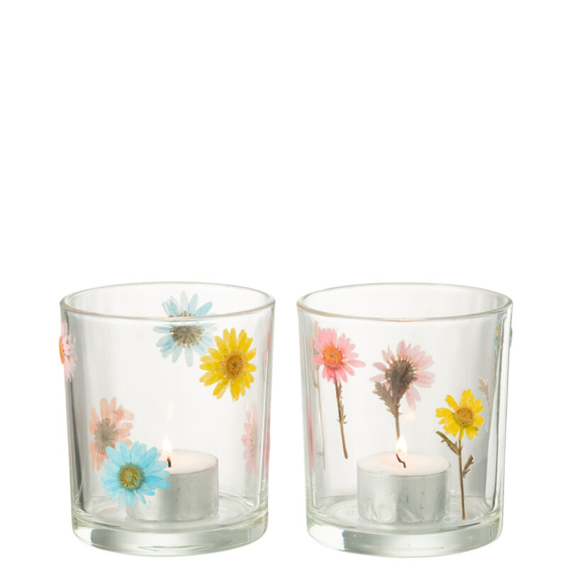 Teelichthalter Posy Glas mittel 2er Set