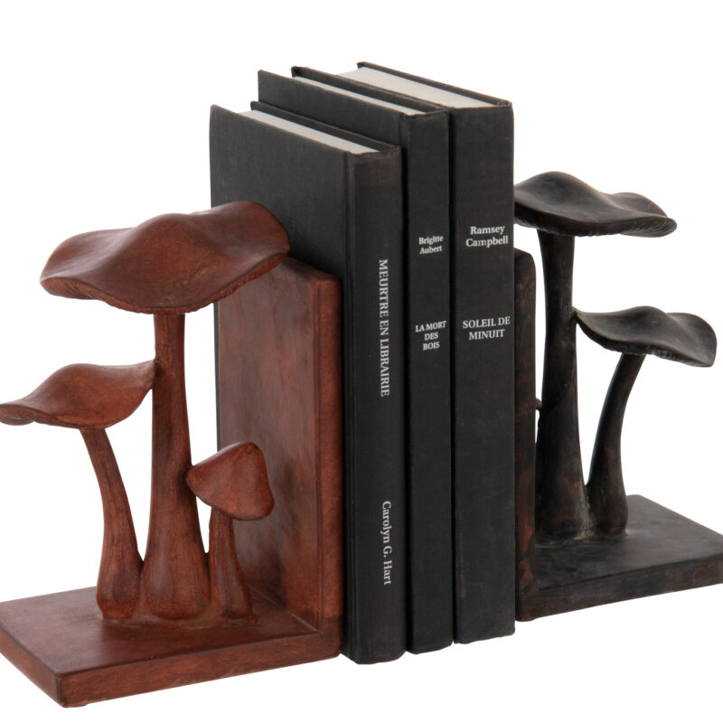 Buchstützen Set Pilz rostbraun/schwarz