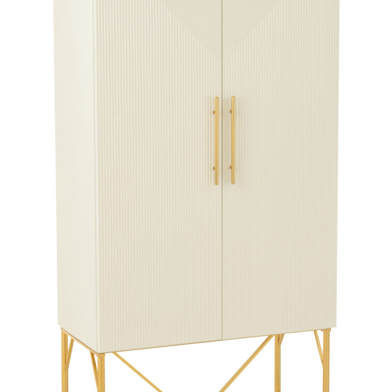 Kommode aus MDF und Metall mit goldfarbenen Akzenten