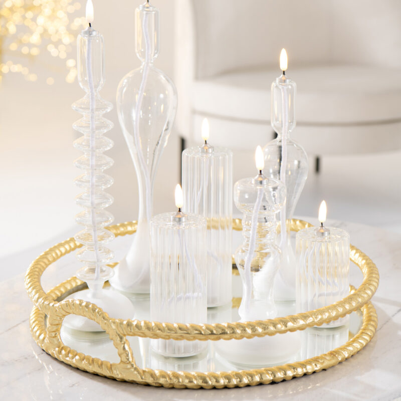 Kleine LED Kerze im transparenten Glas