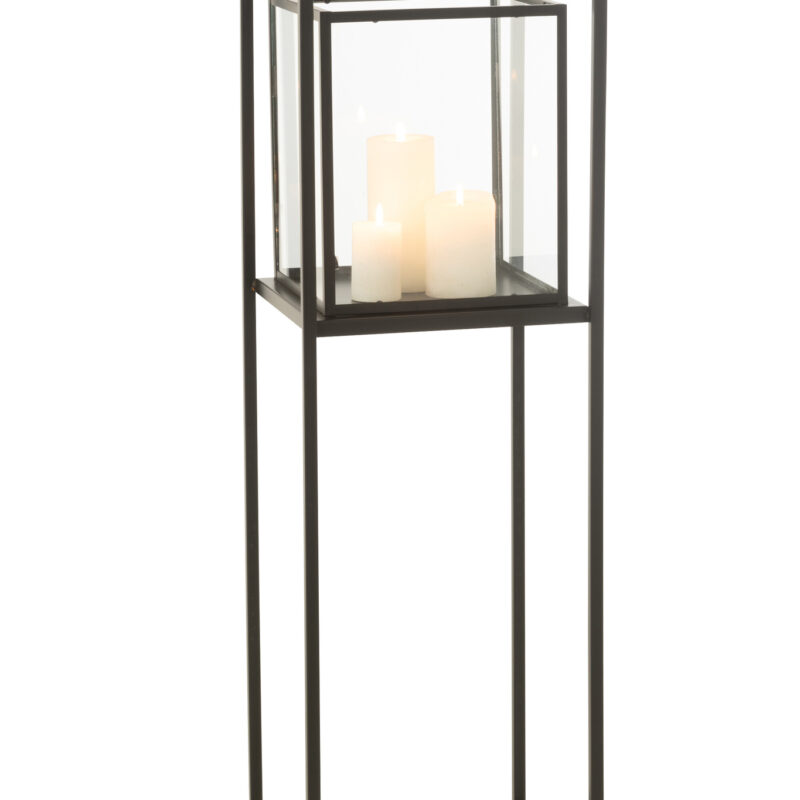 Windlicht Hurricane Square in Schwarz