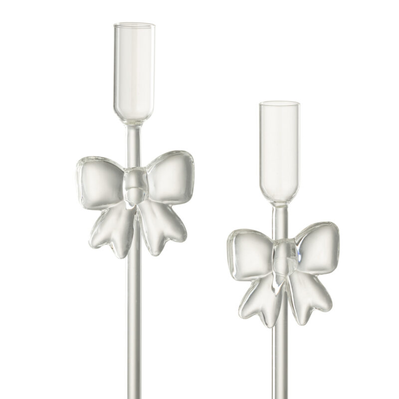 Set aus zwei transparenten Kerzenhaltern