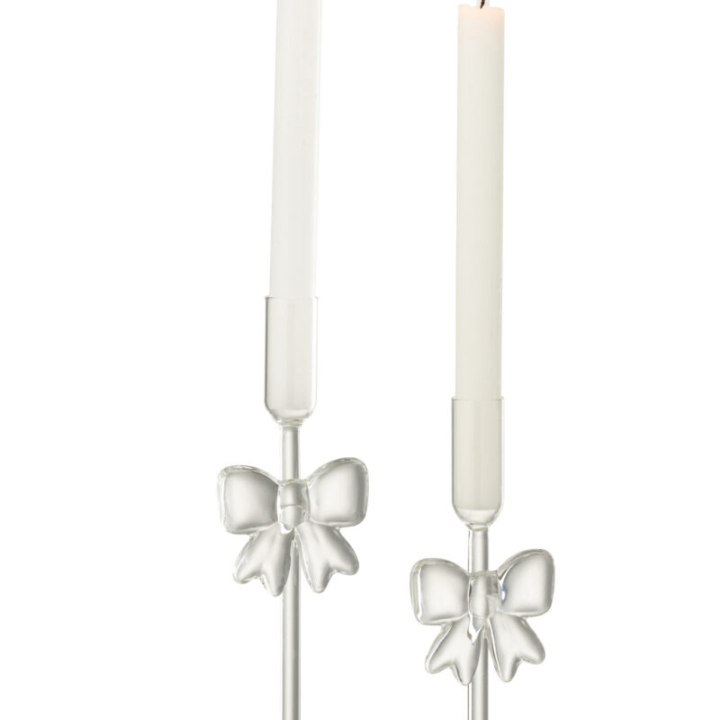 Set aus zwei transparenten Kerzenhaltern