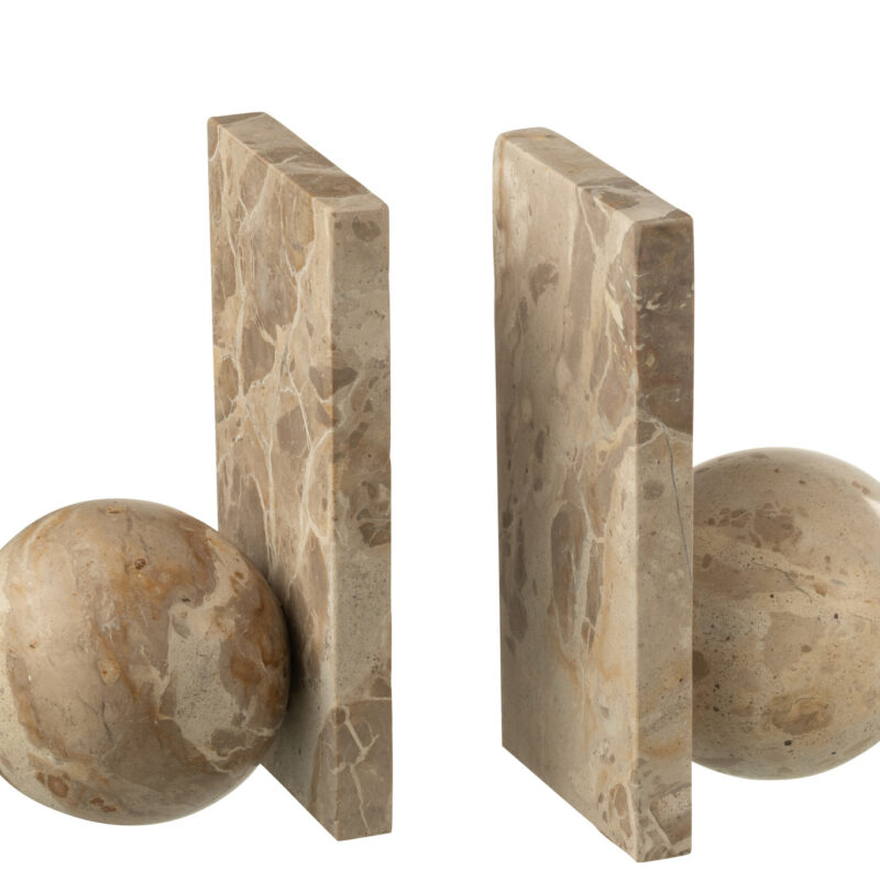 Buchstütze Marmor beige