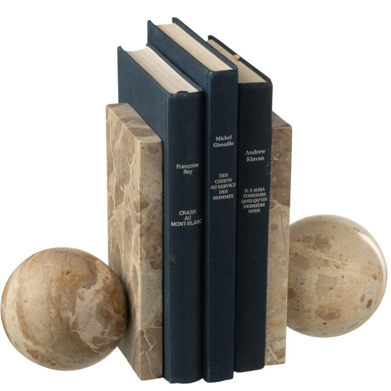 Buchstütze Marmor beige