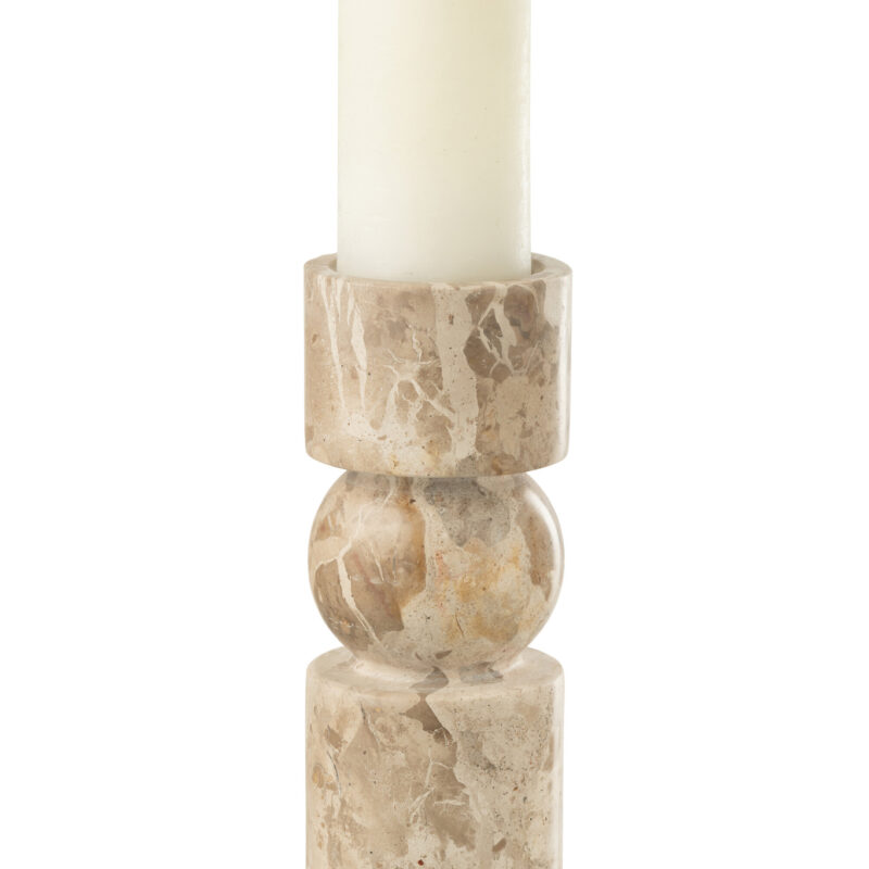 Großer Kerzenhalter aus beigem Marmor