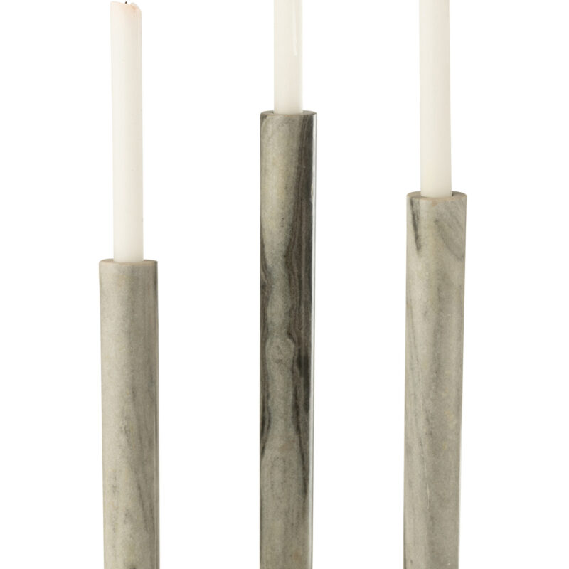 Set aus drei Kerzenhaltern aus Marmor