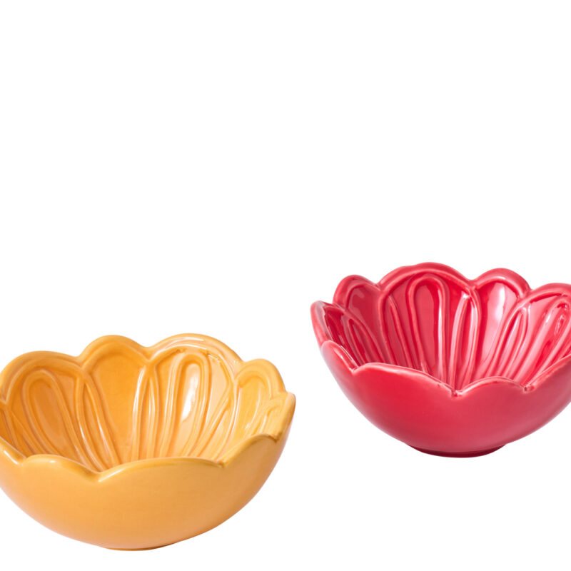 Set 2 Schalen Flower mehrfarbig