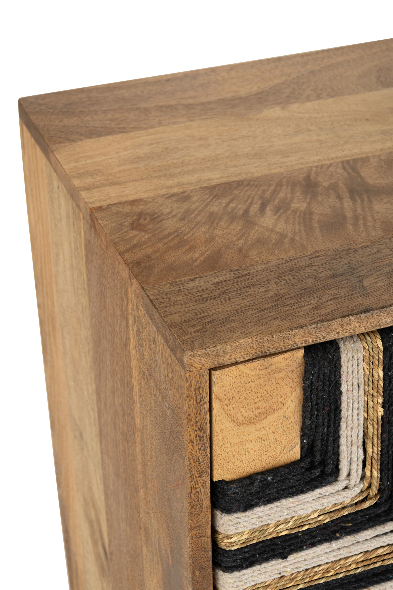 Schrank aus Mangoholz mit Faden Optik – Bild 7