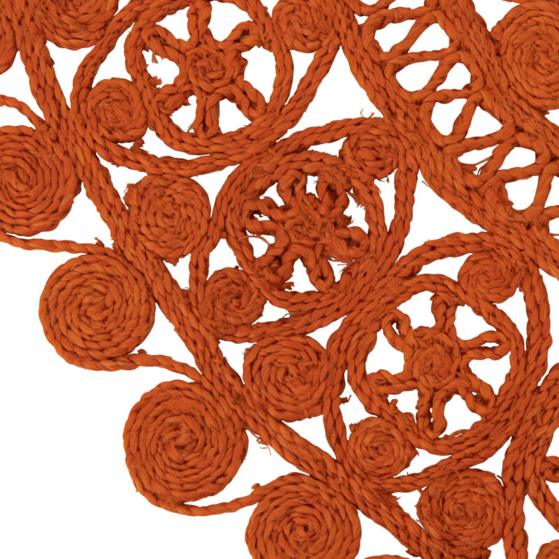 Kleiner runder Juteteppich