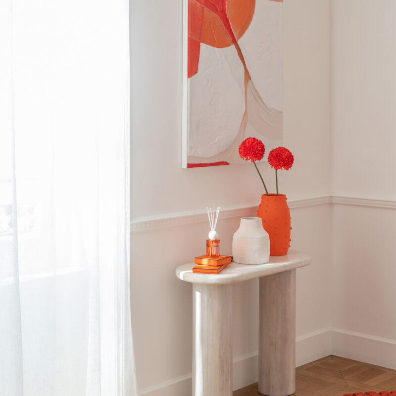 Kleiner runder Juteteppich