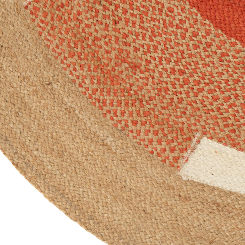 Mittelgroßer runder Juteteppich