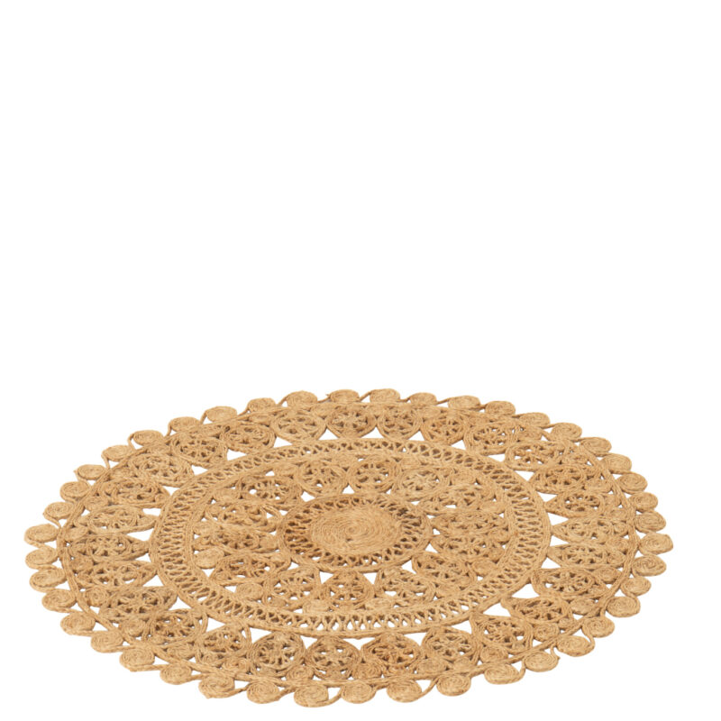 Kleiner runder Jute-Teppich