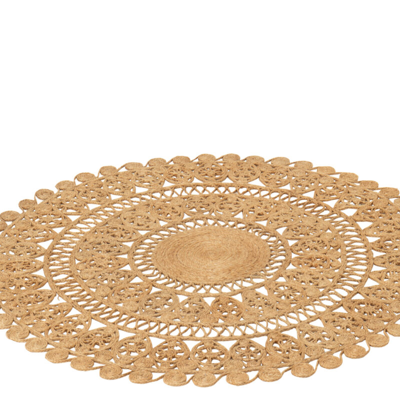 Großer runder Juteteppich