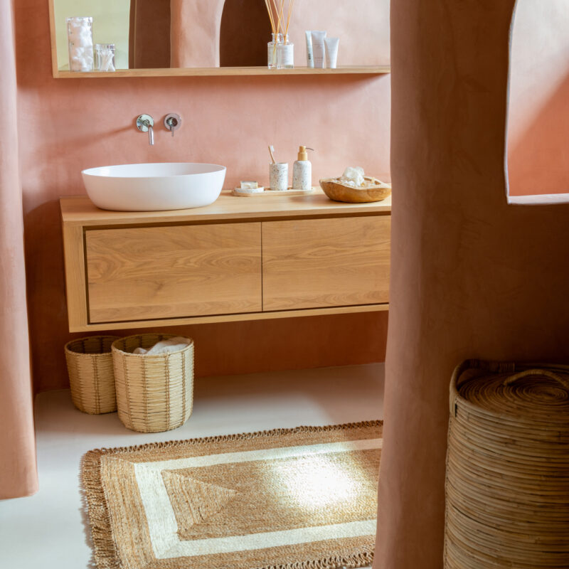 Rechteckiger Juteteppich