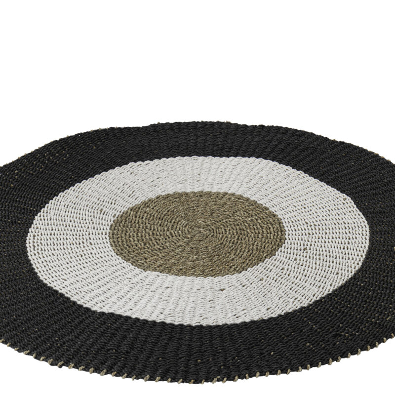 Mittelgroßer Teppich in Weiß und Schwarz