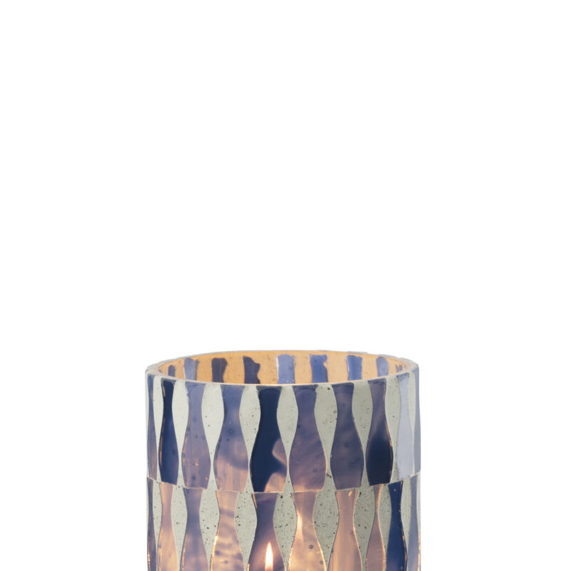Kerzenhalter Glas mittel blau
