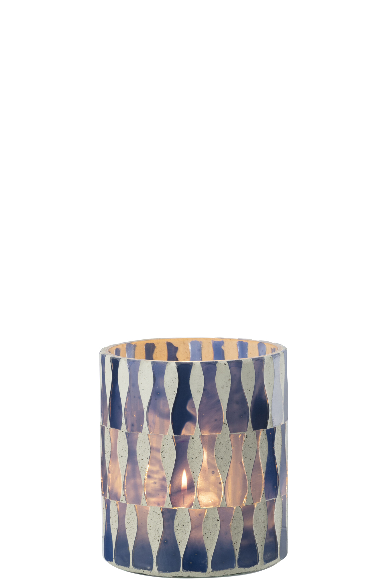 Kerzenhalter Glas mittel blau