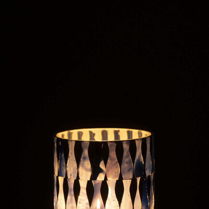 Kerzenhalter Glas mittel blau