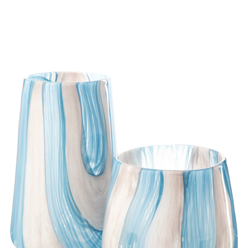 Hurricane Windlicht Glas gestreift groß