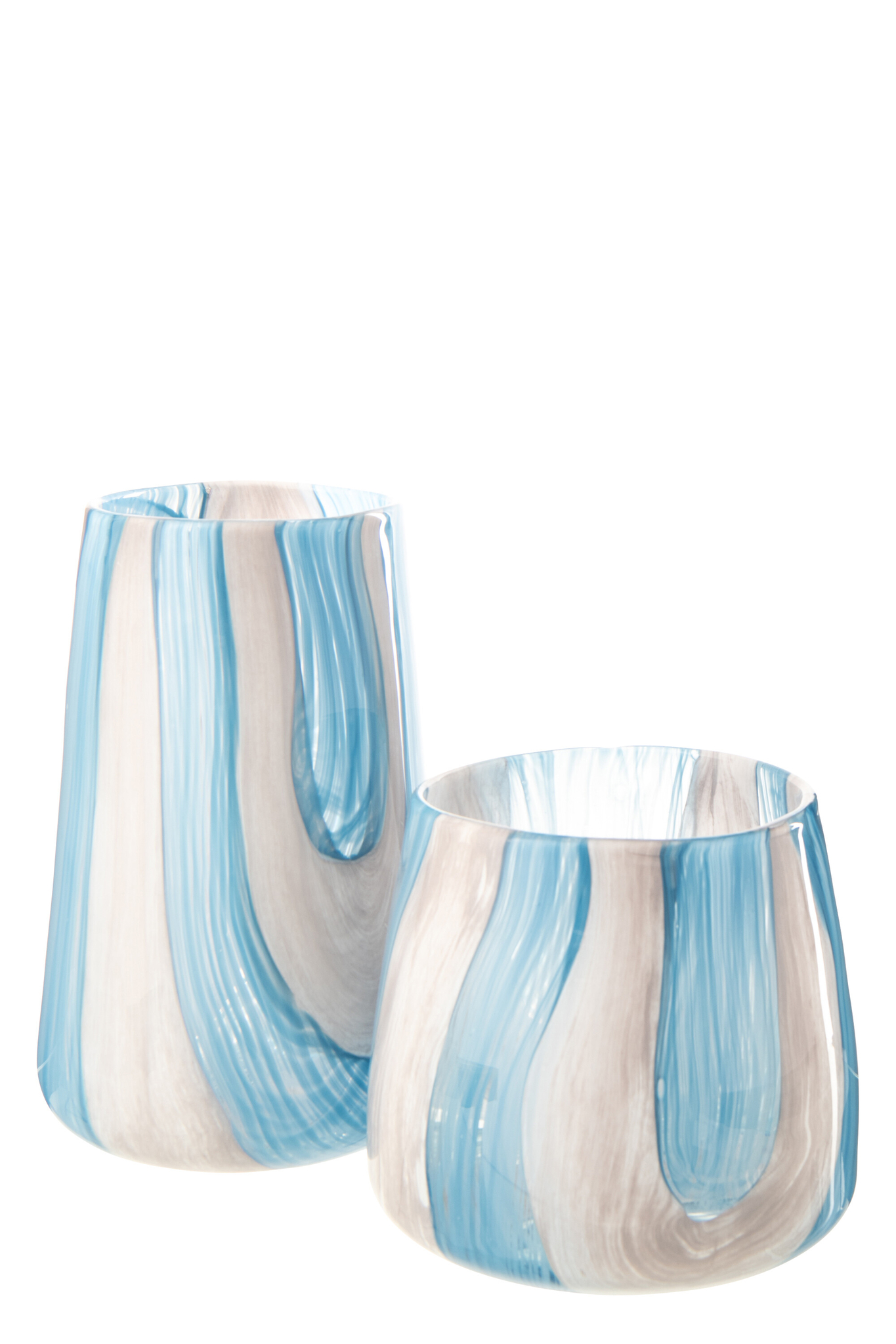 Hurricane Windlicht Glas gestreift groß