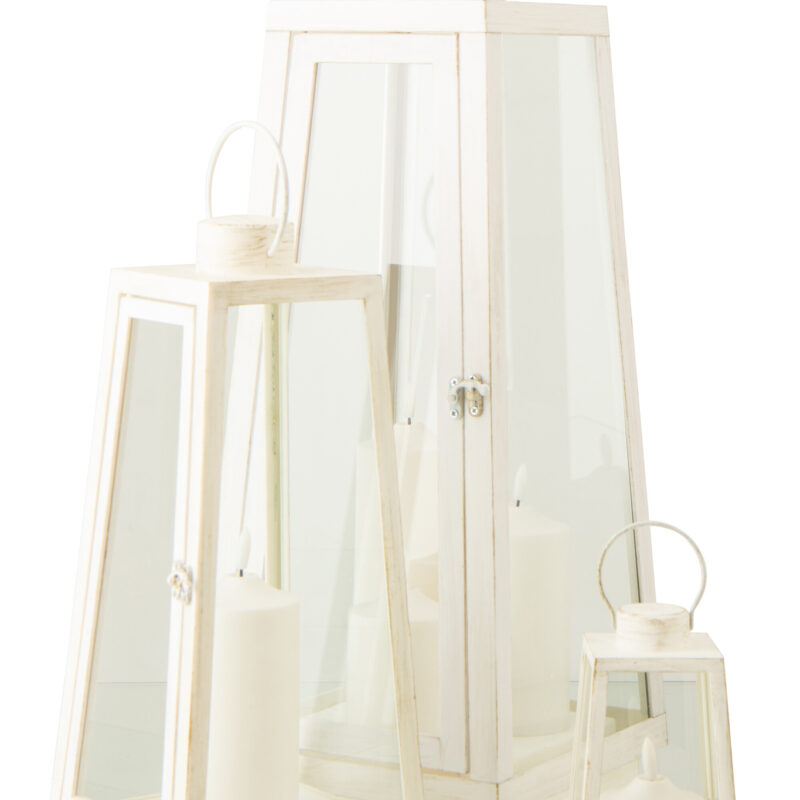 Große weiße Laterne mit LED Kerze