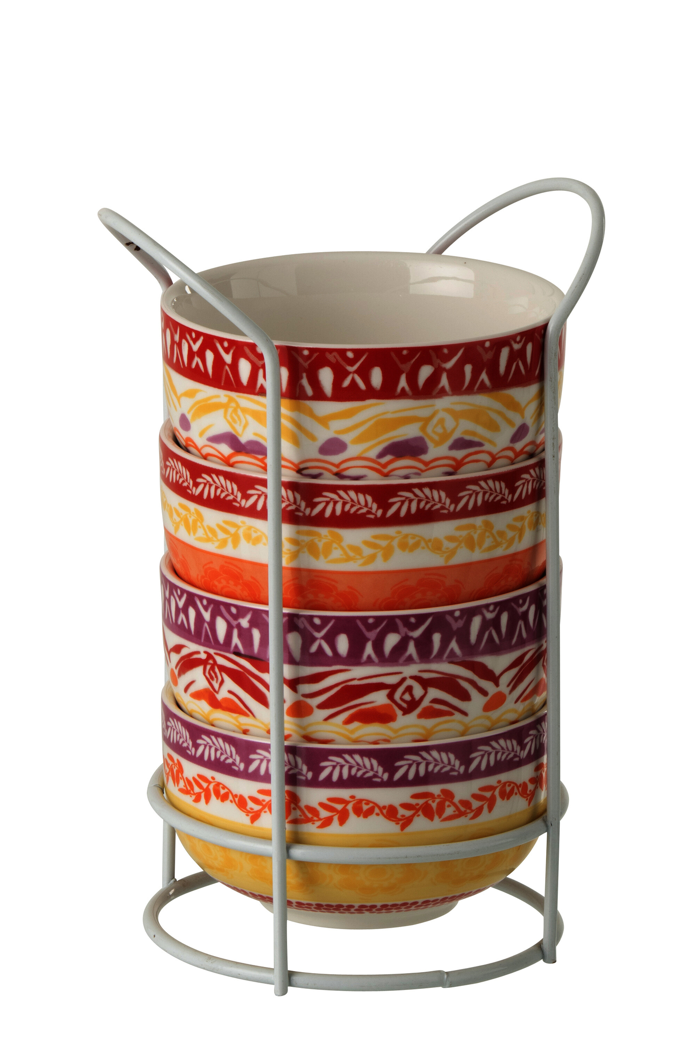 Set 4 Keramikschalen Lila/Rot – Bild 3