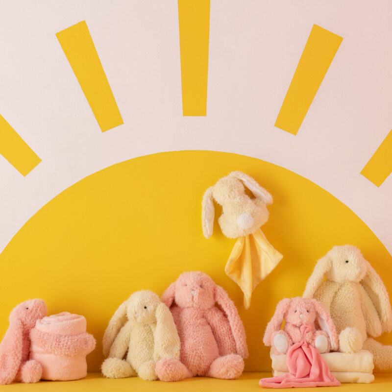 Doudou Hase 2er-Set rosa/gelb