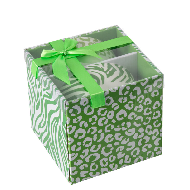 Porzellanschalen Set Leopard/Zebra grün/weiß