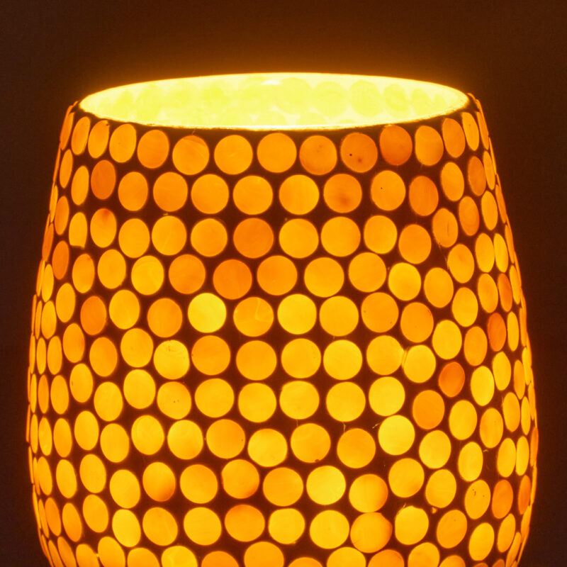 Kerzenhalter Mosaikglas groß gelb