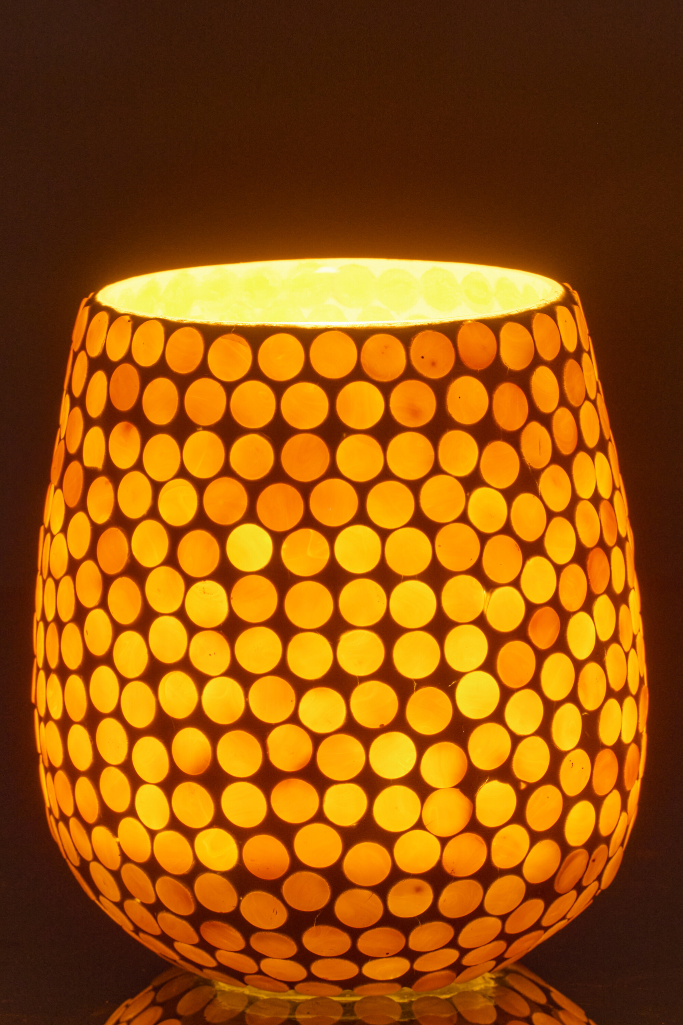 Kerzenhalter Mosaikglas groß gelb – Bild 2