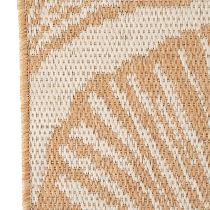 Outdoor Teppich mit elegantem Blättermotiv.