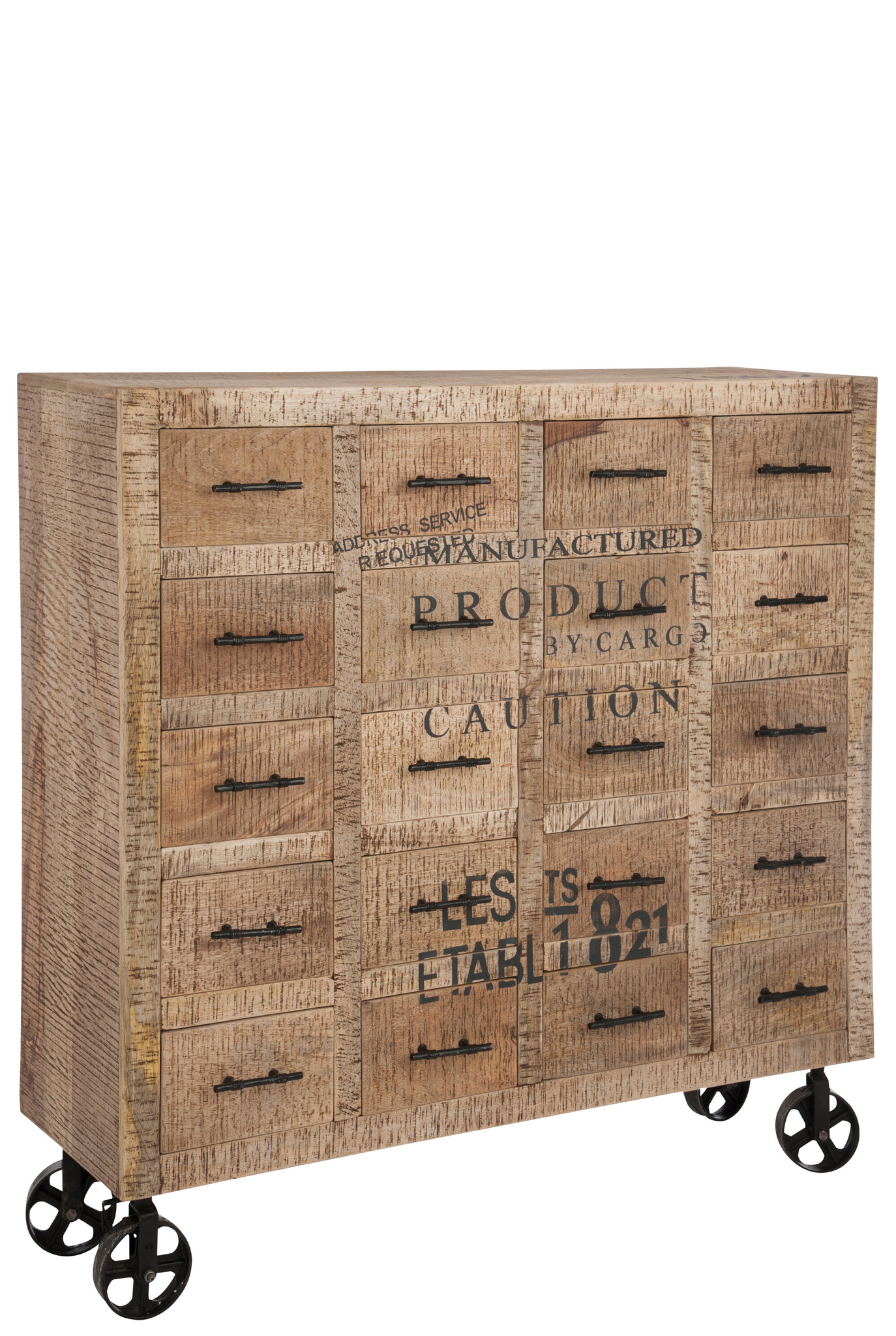 Kommode mit 20 Schubladen aus Mangoholz