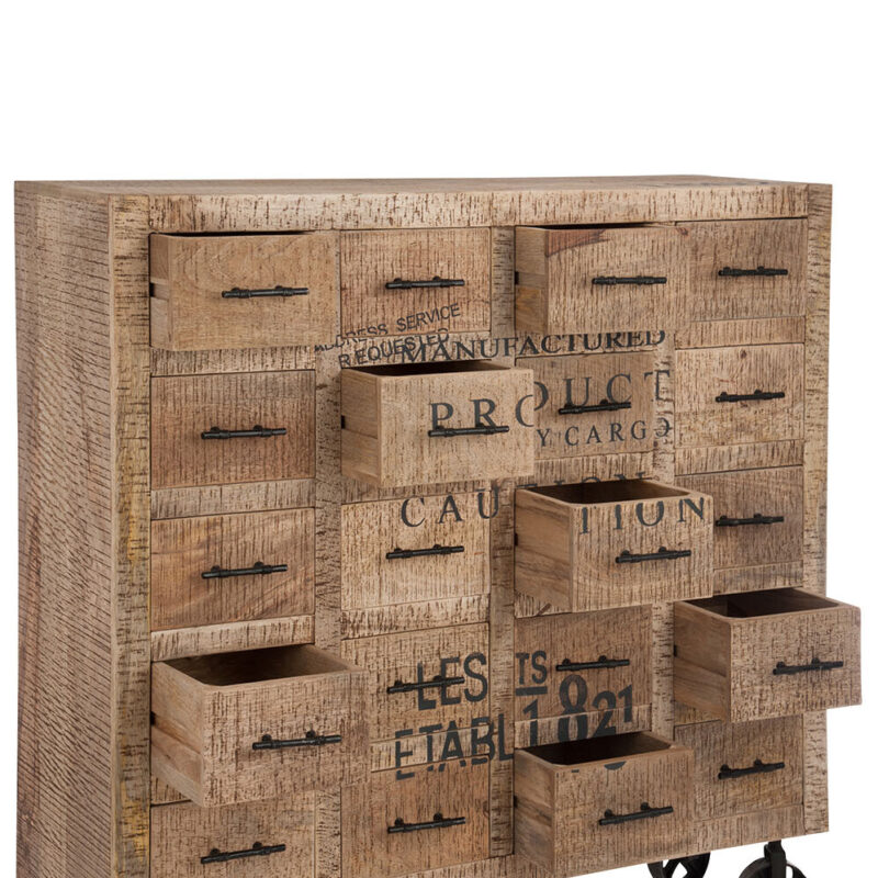 Kommode mit 20 Schubladen aus Mangoholz