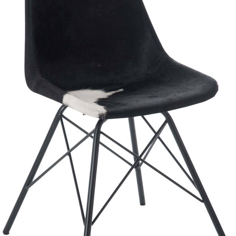 Stuhl Cross mit Metallgestell und Ziegenlederbezug