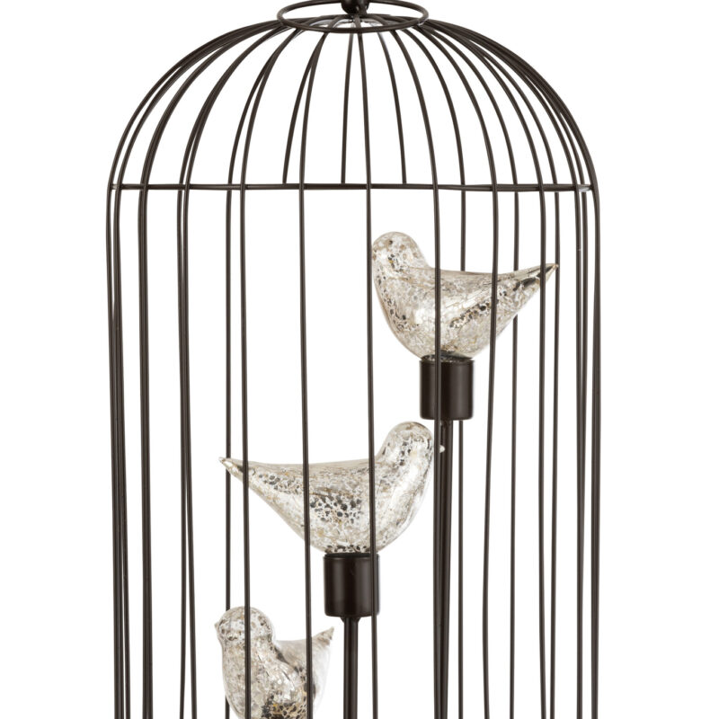 LED Lampe Vogelkäfig groß silbernes Eisen