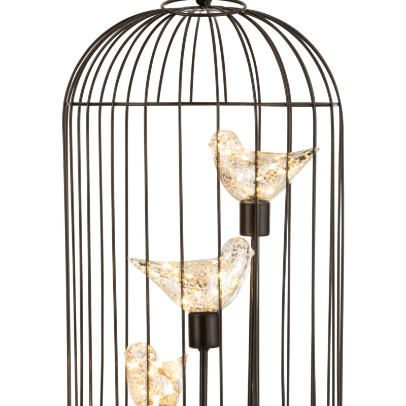 LED Lampe Vogelkäfig groß silbernes Eisen