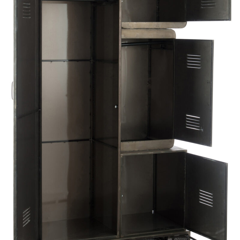 Metallschrank auf Rollen mit 2 Schubladen und 4 Türen