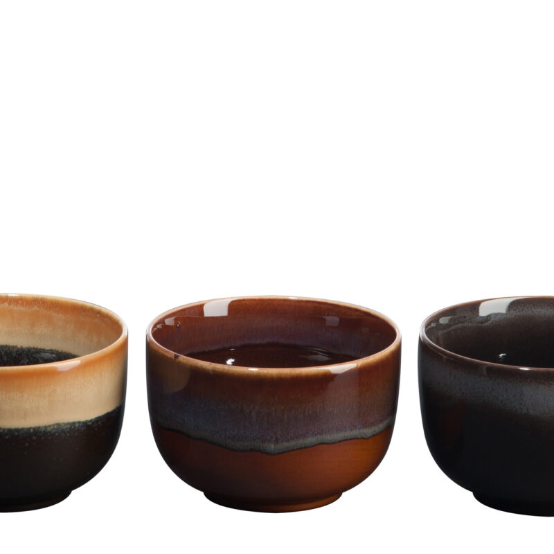 Keramikschalen 3er-Set braun