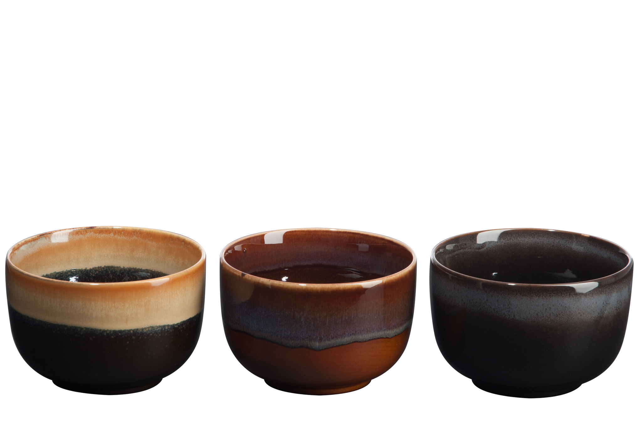 Keramikschalen 3er-Set braun